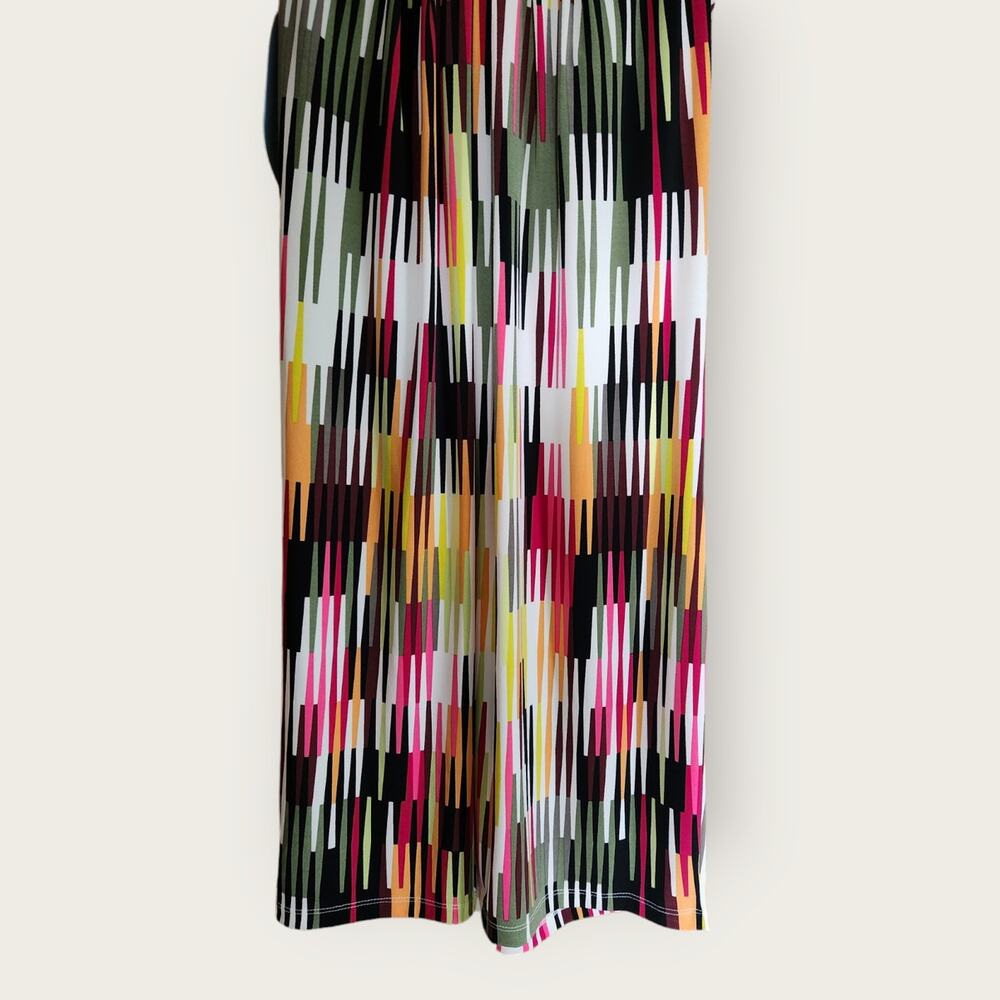 London Times Dress Women's 12  Abstract Geo Pattern Sleeveless Stretch Midi  NWT - Picture 7 of 9